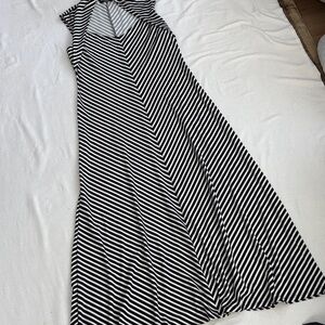 MSK Black and White Striped Maxi Dress
